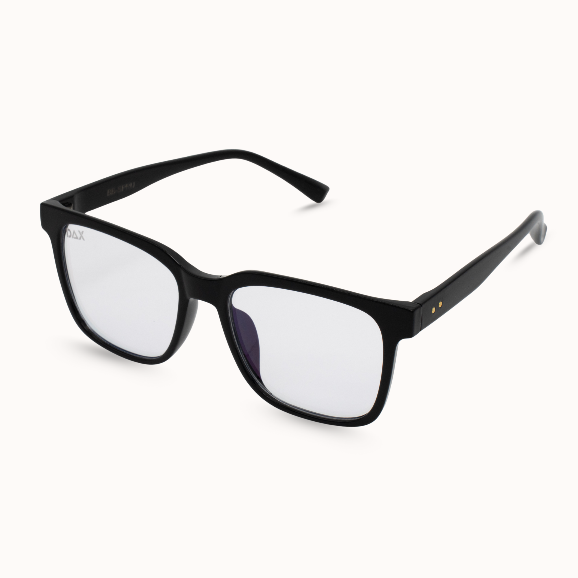 Black eyeglasses on a white background