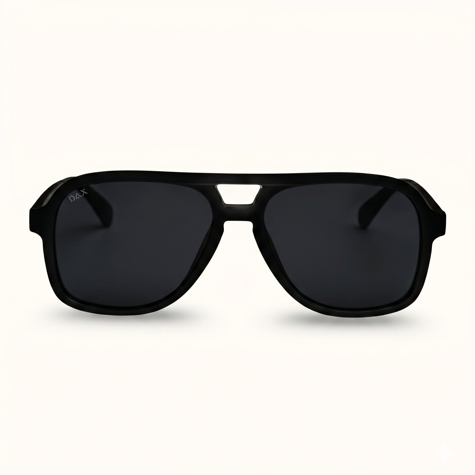 Black sunglasses on a white background