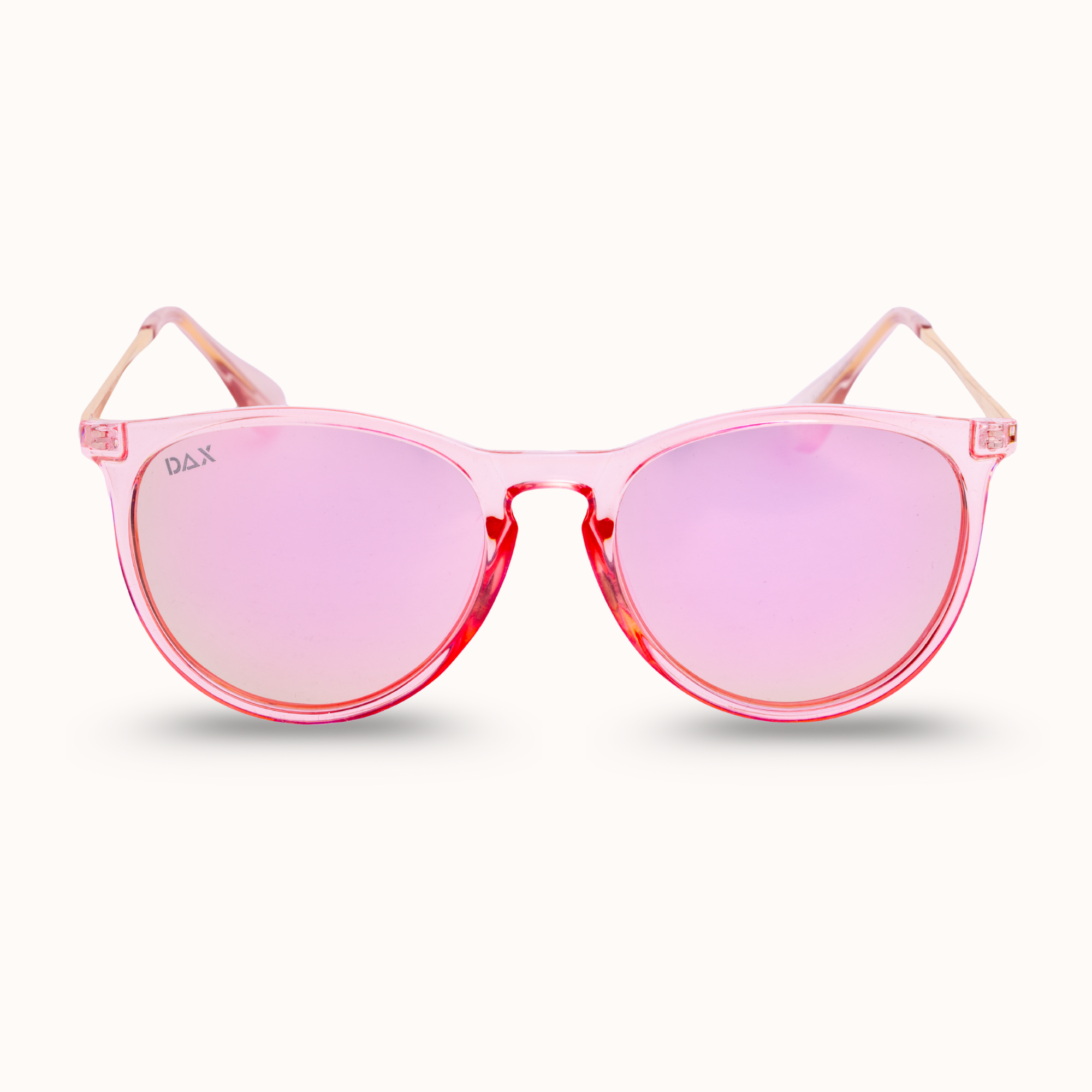 Pink sunglasses with a clear background
