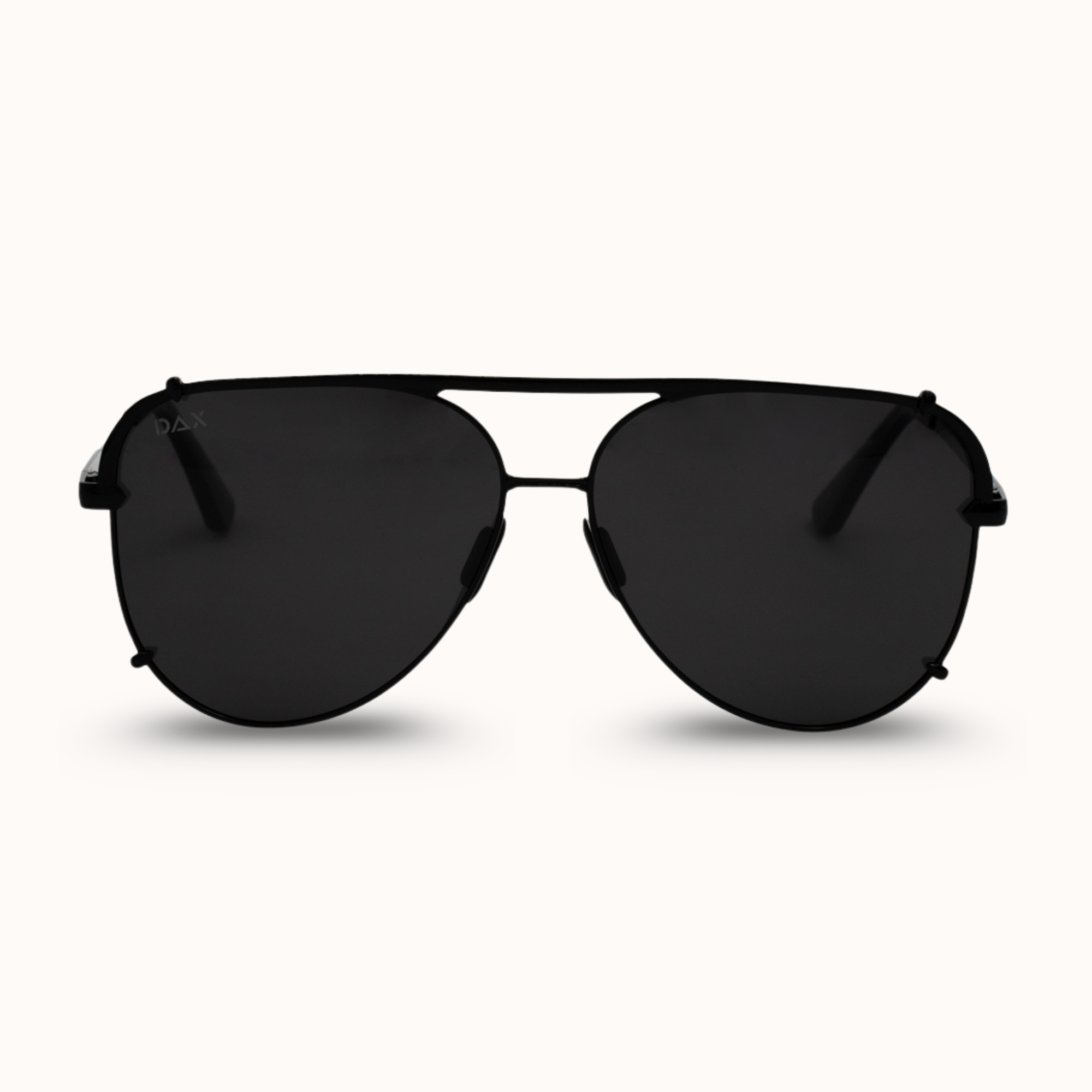 Black sunglasses on a white background