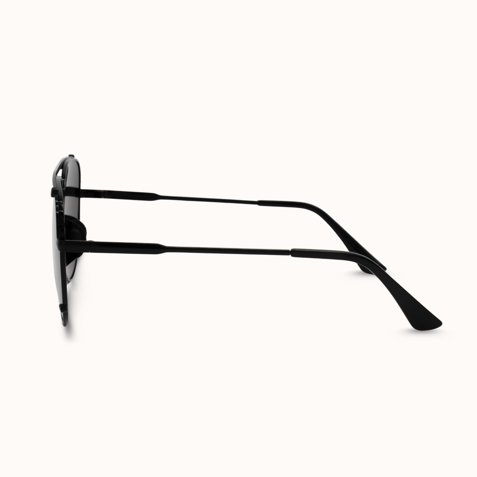 Black sunglasses on a white background