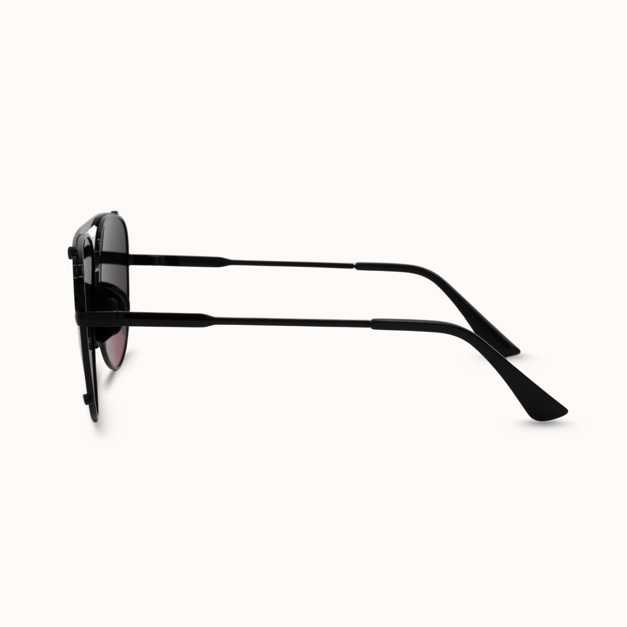 Black sunglasses on a white background