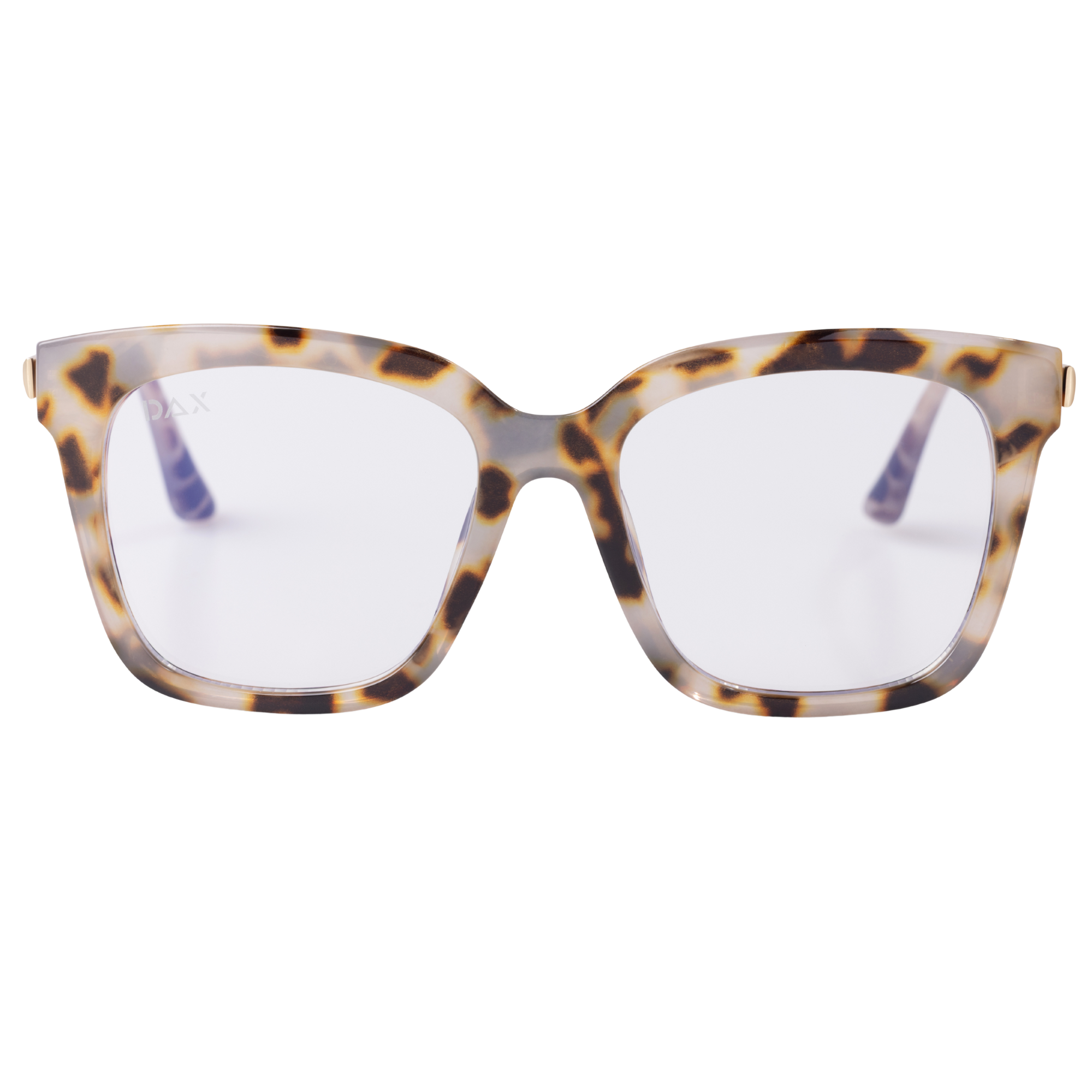 Tortoiseshell cat-eye glasses on a white background