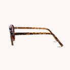 Tortoise-framed eyeglasses on a white background