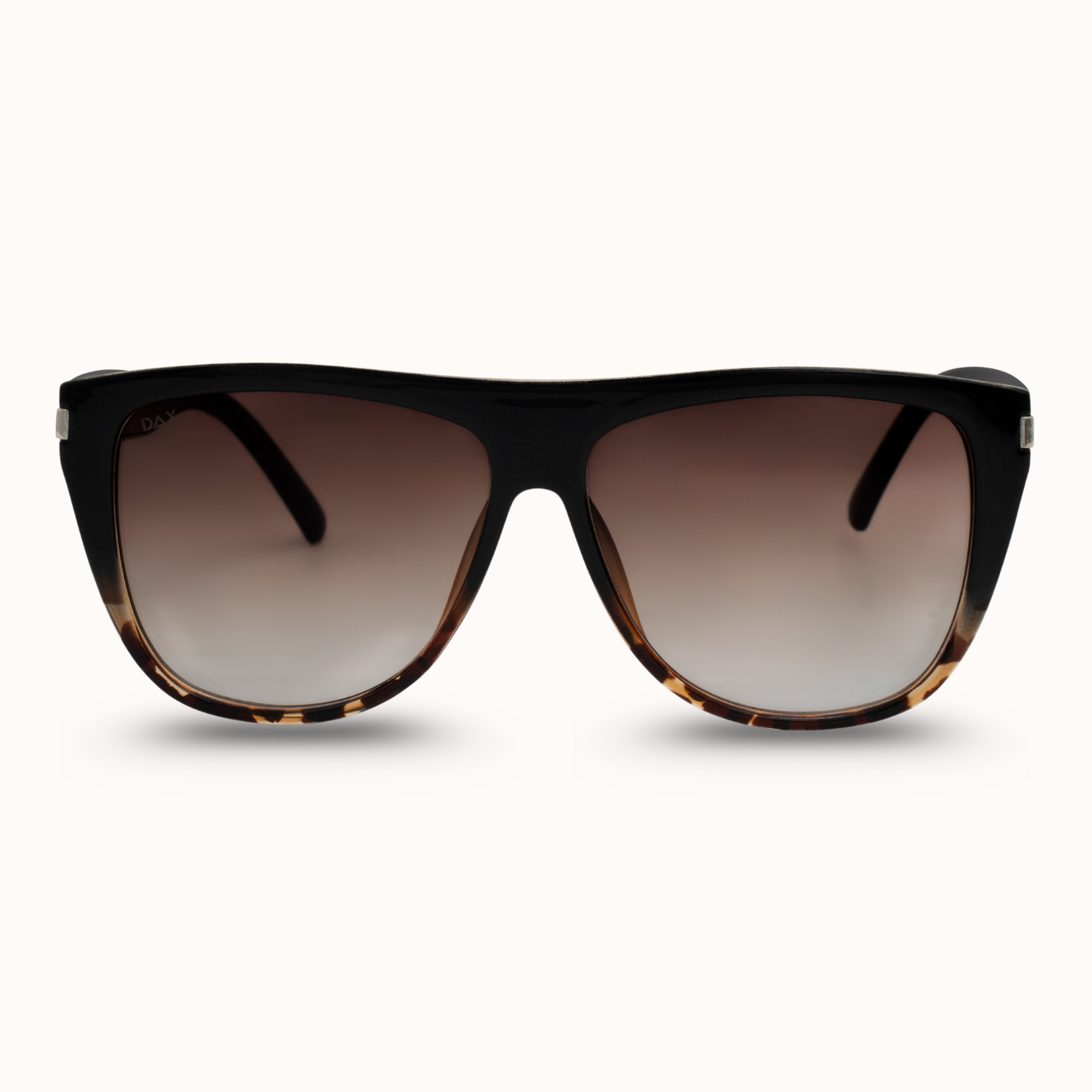 Sunglasses with gradient cheetah frame and gradient lenses on a white background