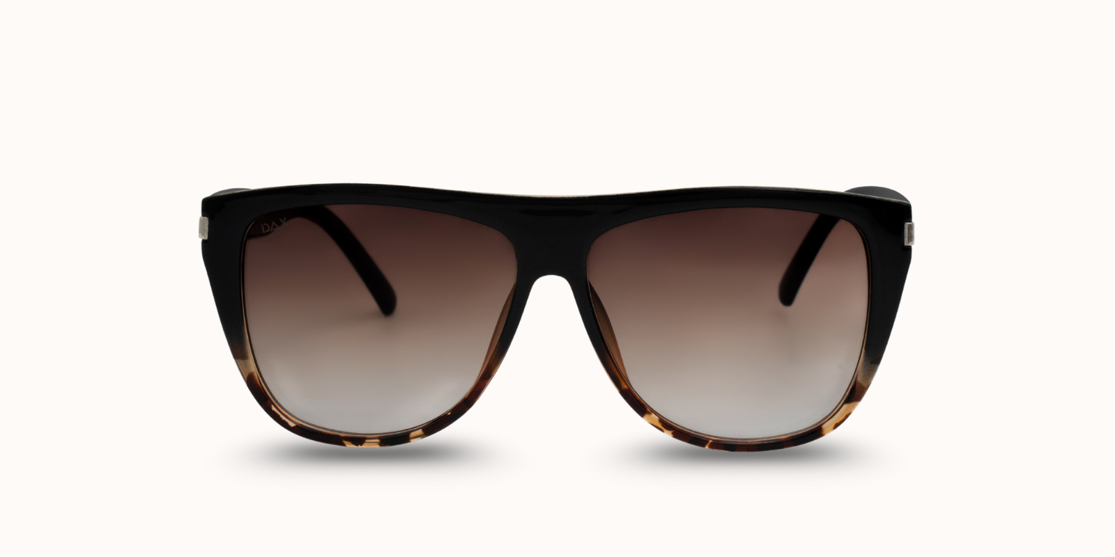 Sunglasses with gradient cheetah frame and gradient lenses on a white background
