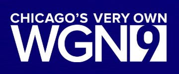 Logo of WGN 9 on a blue background