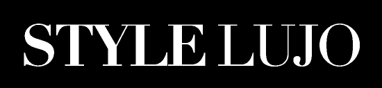 Black rectangular banner with 'STYLE LUJO' text in white